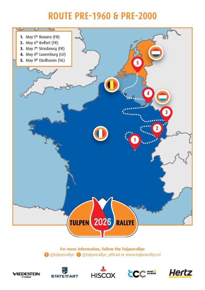 Routekaart Tulpenrallye Pre-2000 2026