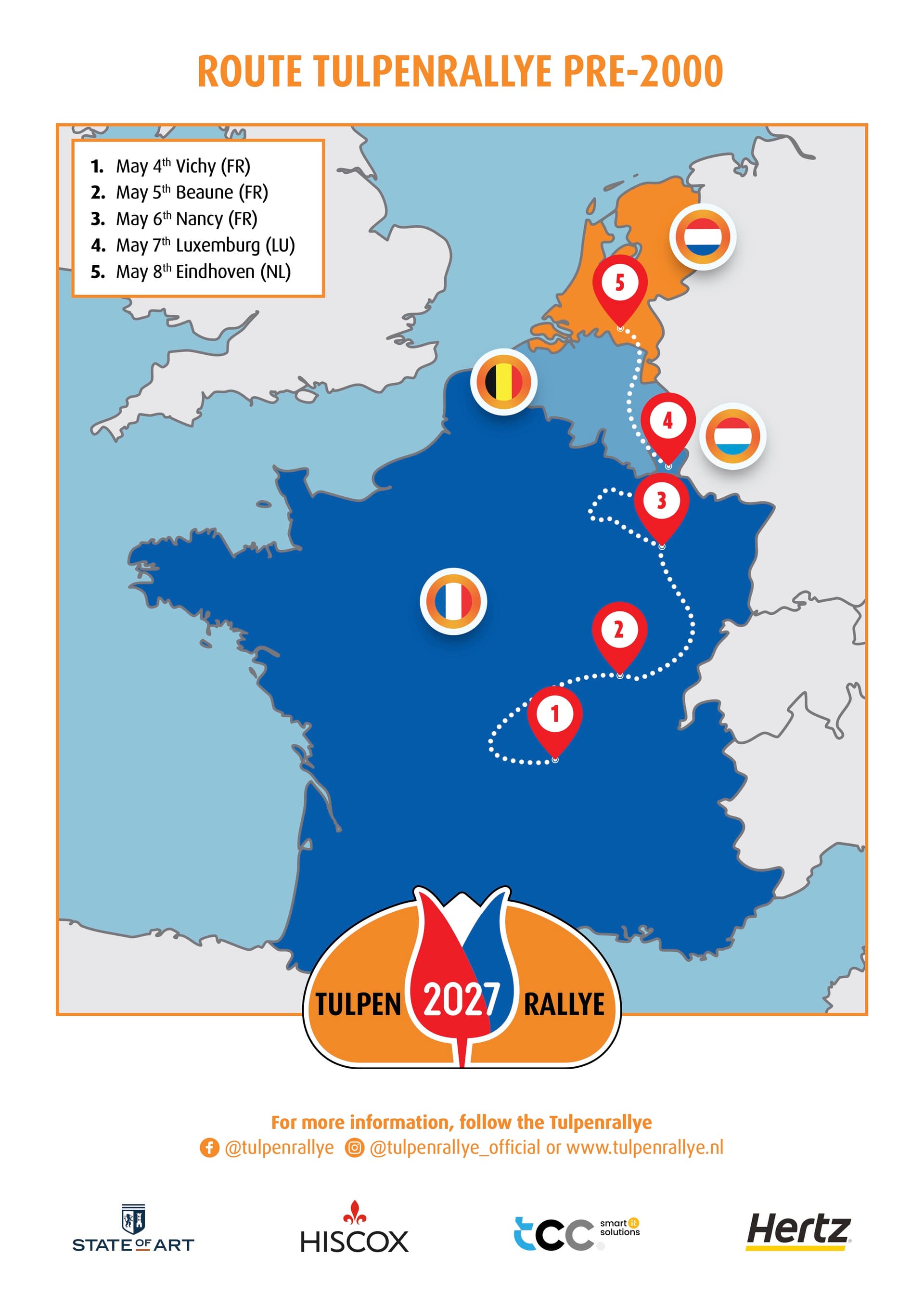 Routekaart Tulpenrallye Pre-2000